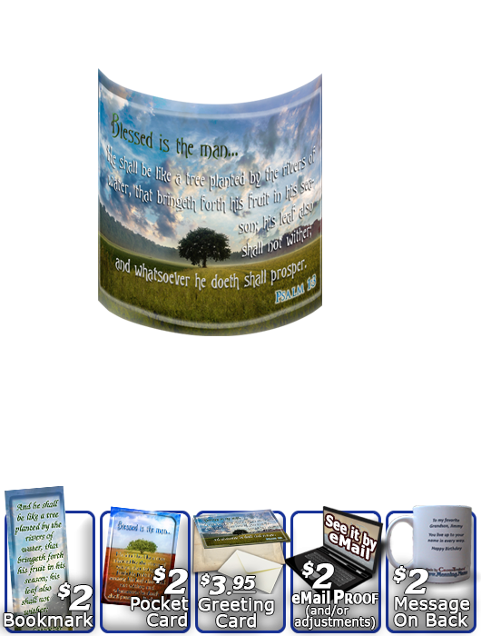 SG-MU-TR10, Coffee Mug with Custom Bible Verse, personalized,  tree green, Psalm 1:3