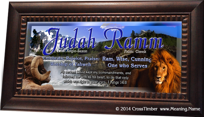 name meaning print with lion and ram AN09