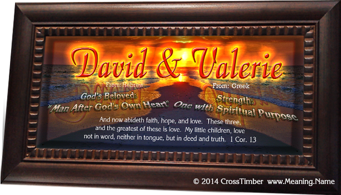PP17 couples name meaning print, framed, two names, sunset